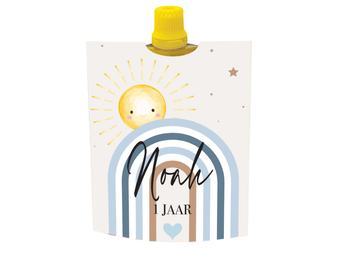 Knijpfruit wikkel printable regenboog blauw