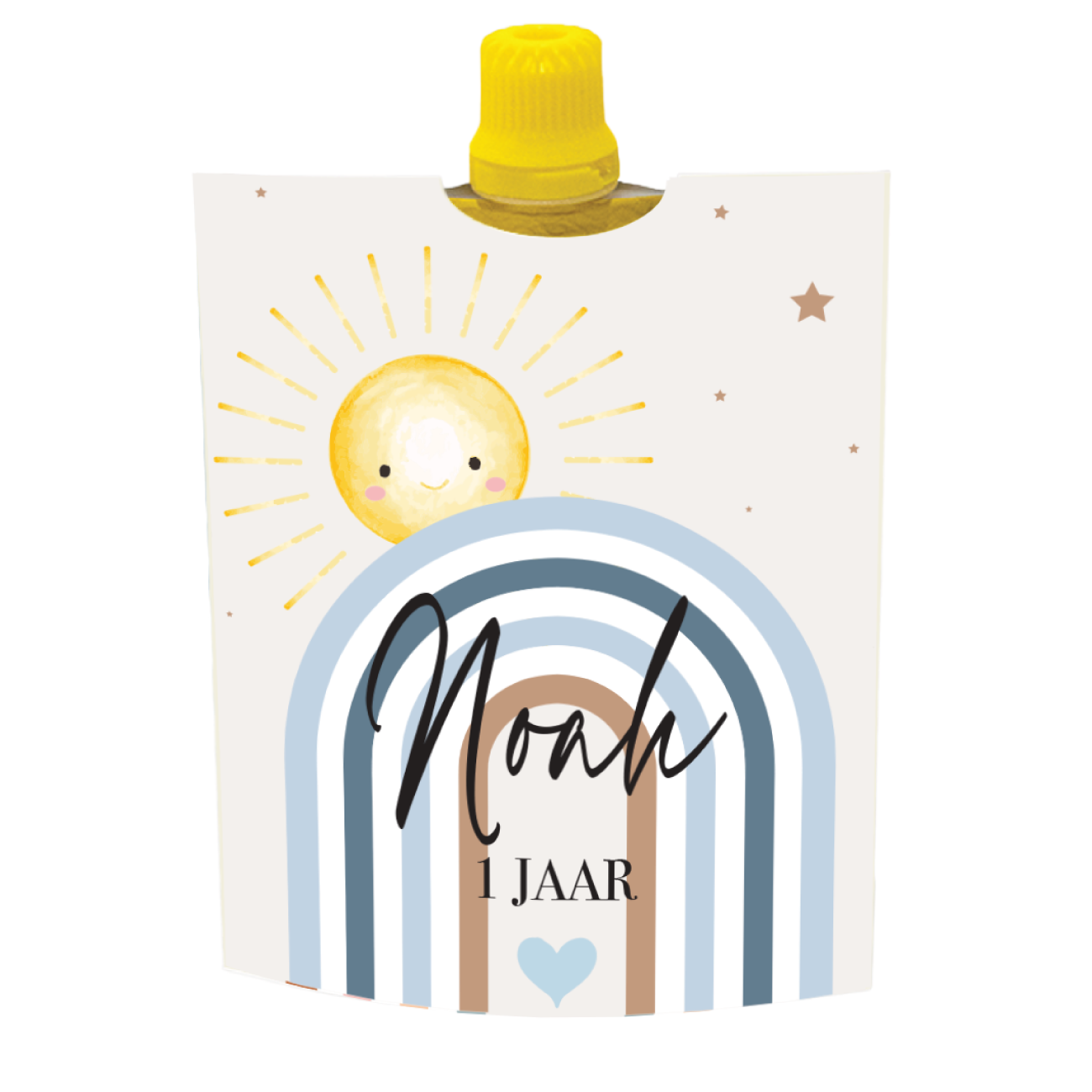 Knijpfruit wikkel printable regenboog blauw