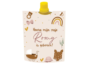 Knijpfruit printable hoera een zusje