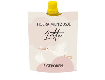 Knijpfruit printable hoera een zusje