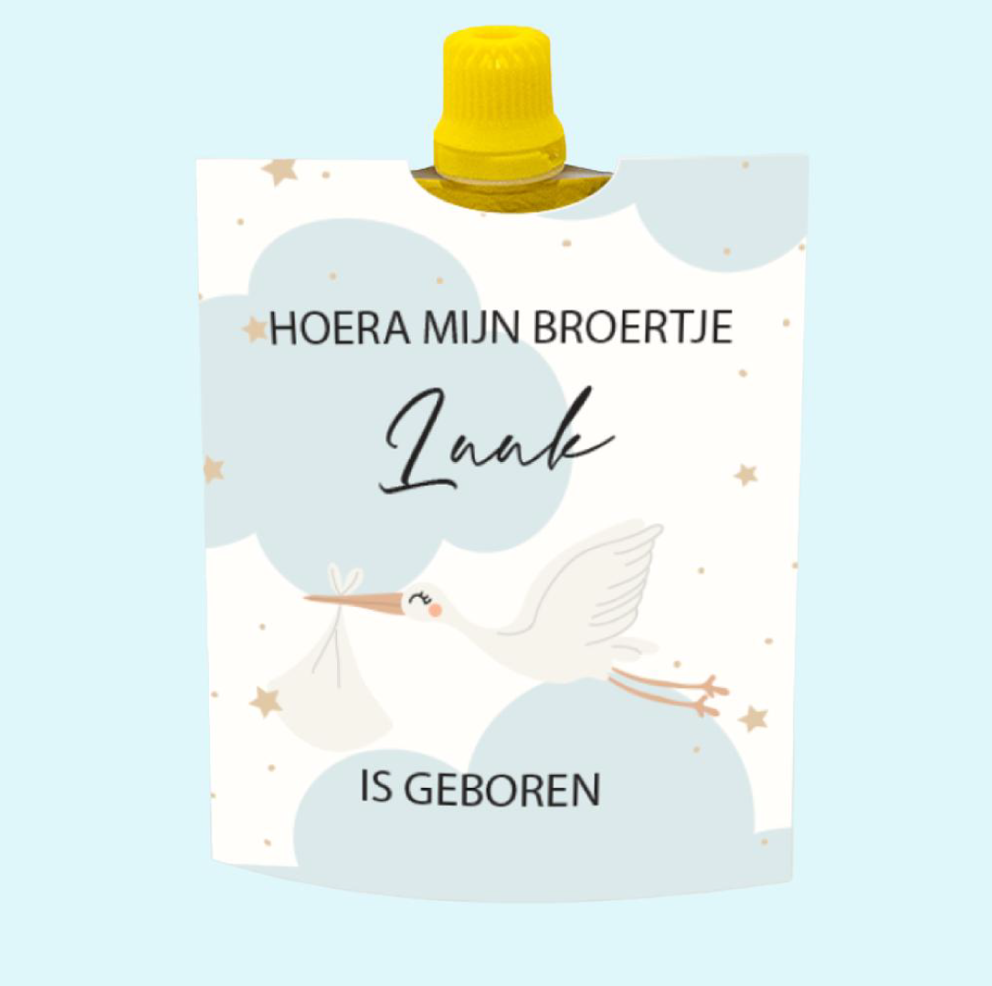 Printable knijpfruit hoera een broertje