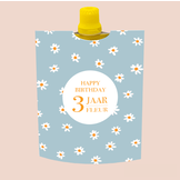 Printable knijpfruit wikkel madelief blauw