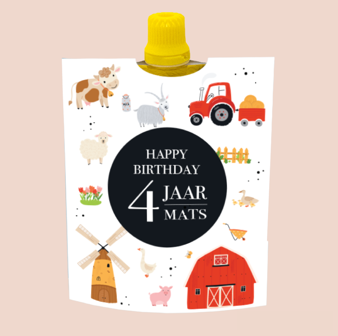 Printable knijpfruit wikkel boerderij