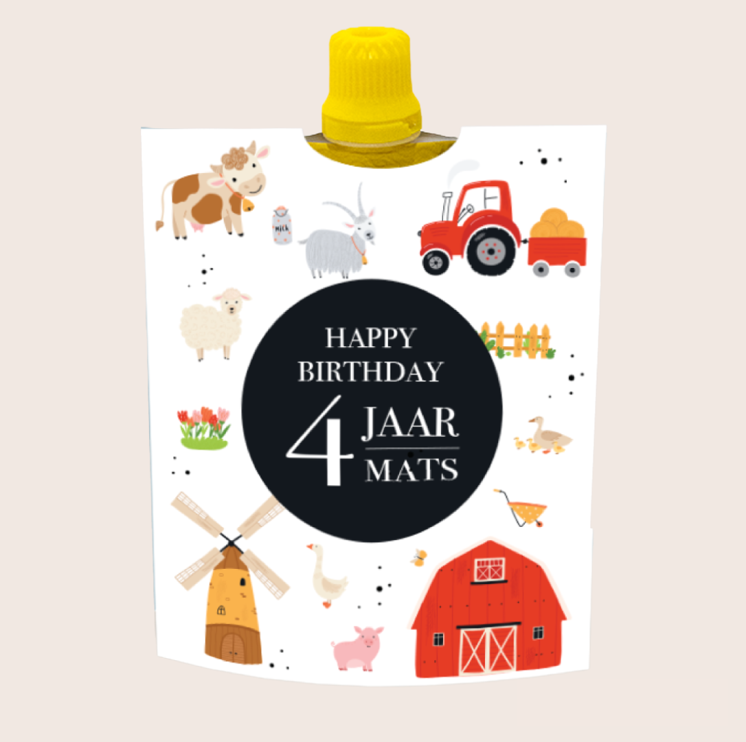 Printable knijpfruit wikkel boerderij