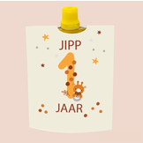 Printable knijpfruit wikkel boho 1 jaar