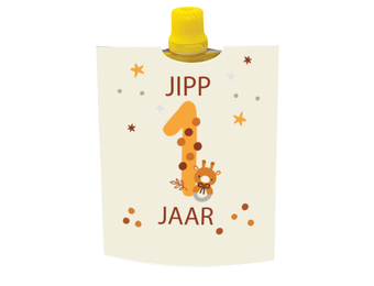 Printable knijpfruit wikkel boho 1 jaar