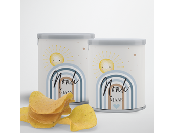 Pringle traktatie printable regenboog blauw