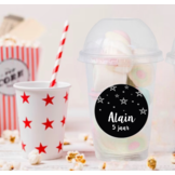 Schooltraktatie bekers groot zwart sterren (5st)