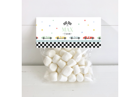 Printable snoepzak label race car - Direct Download
