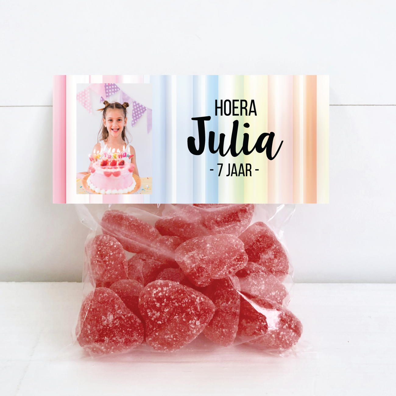 Printable snoepzak label pastel - Direct Download