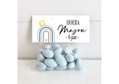 Printable snoepzak label Regenboog blauw