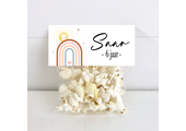 Printable snoepzak label Regenboog Boho