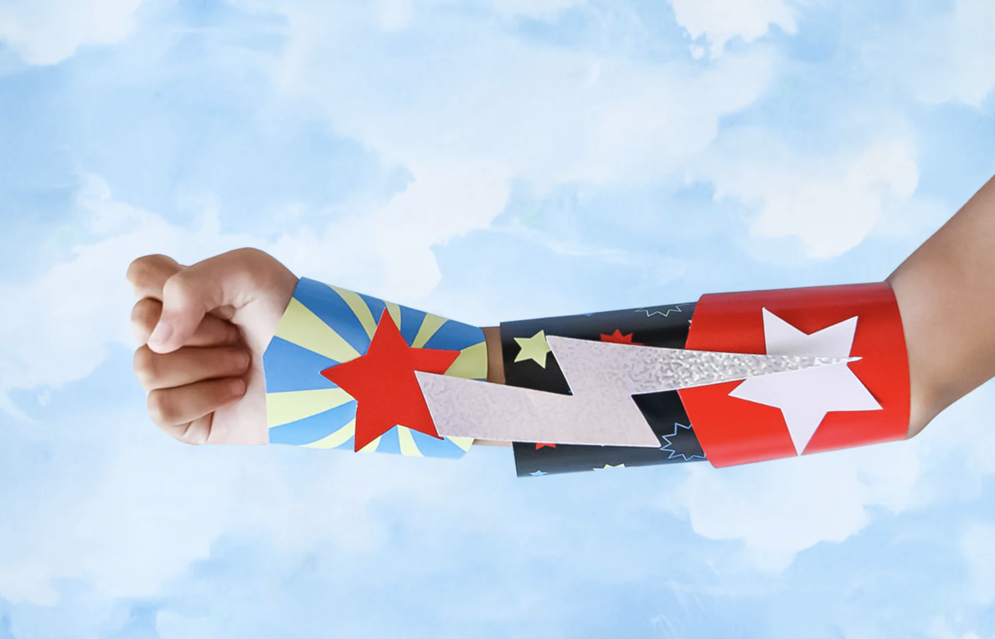 Gratis DIY super hero manchetten van Meri Meri