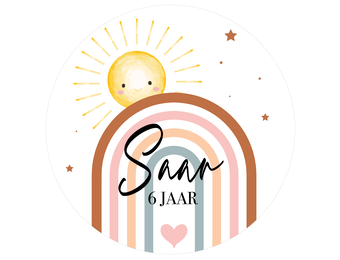 Etiket regenboog boho (5st)