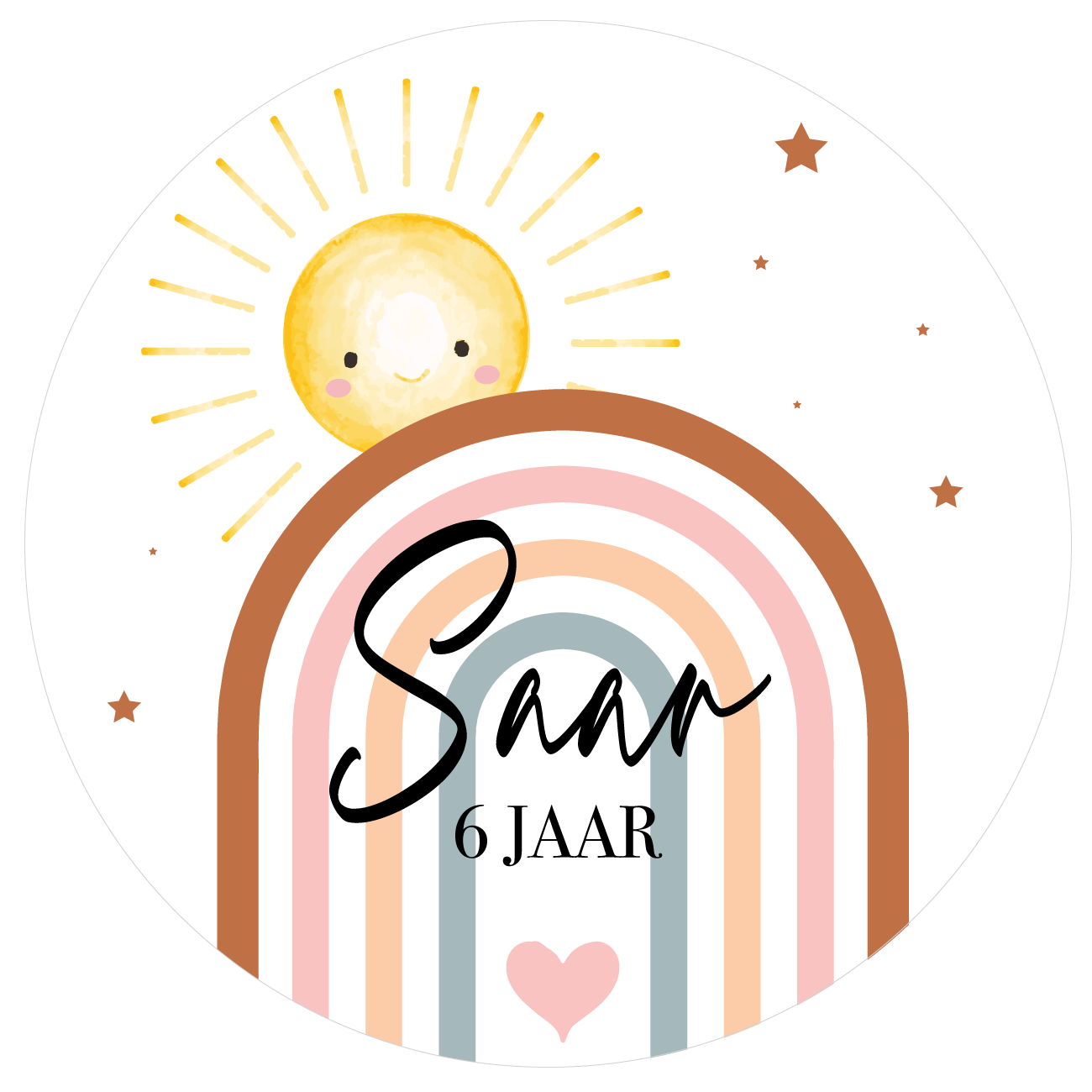 Etiket regenboog boho (5st)