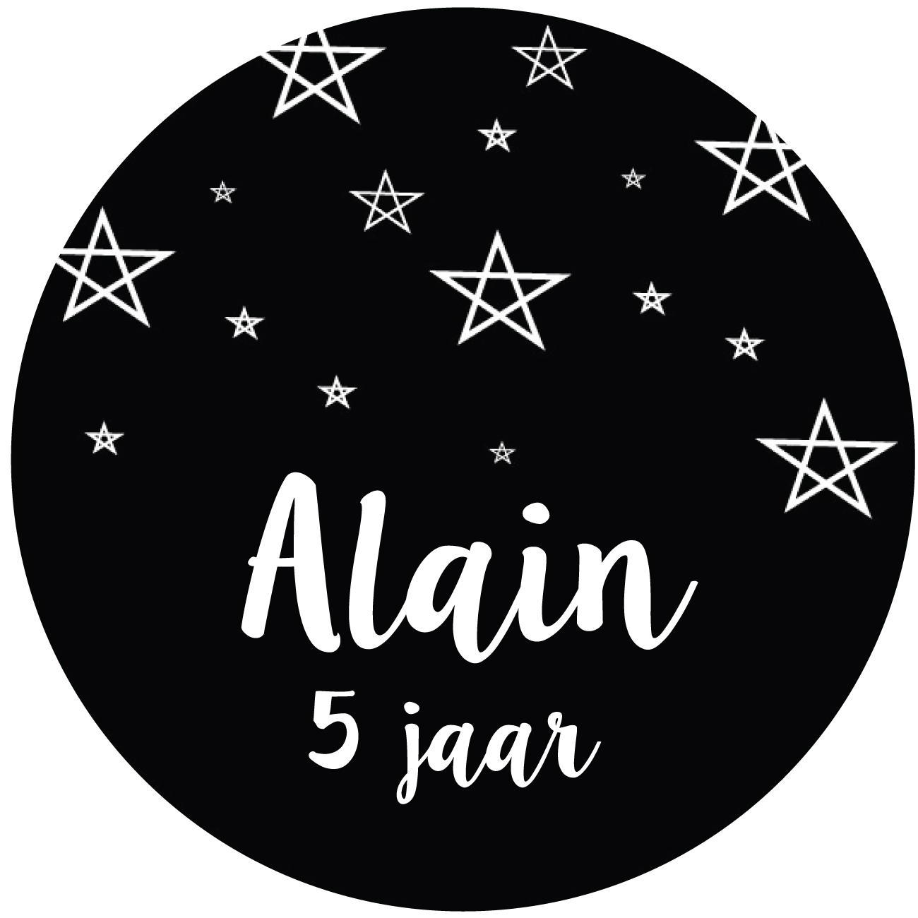 Etiket sterren zwart (5st)