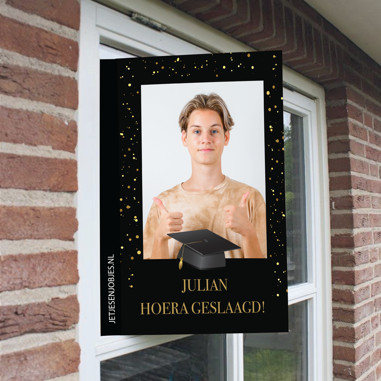 Raambord Geslaagd  XL met foto