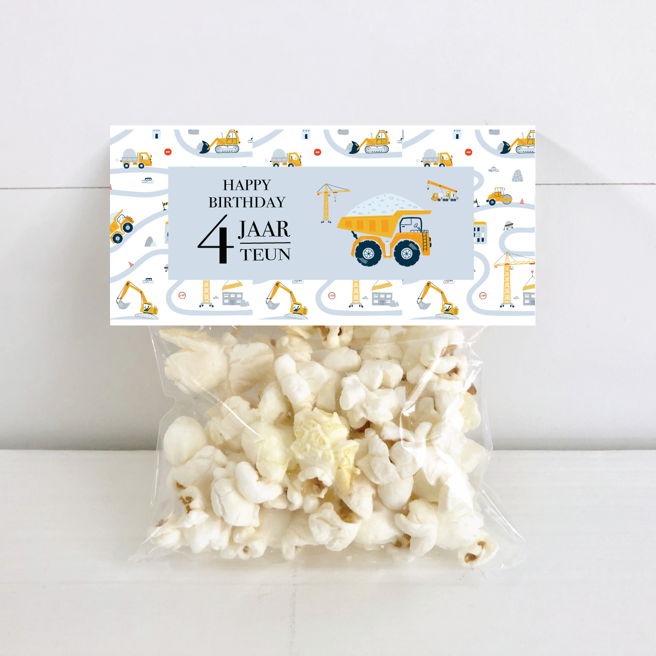 Printable snoepzak label bouwplaats