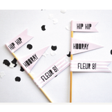 Hip hip hooray cupcake topper