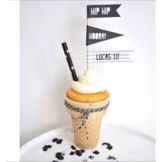 Hip hip hooray cupcake topper