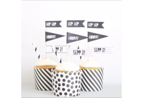 Hip hip hooray cupcake topper - Direct Download