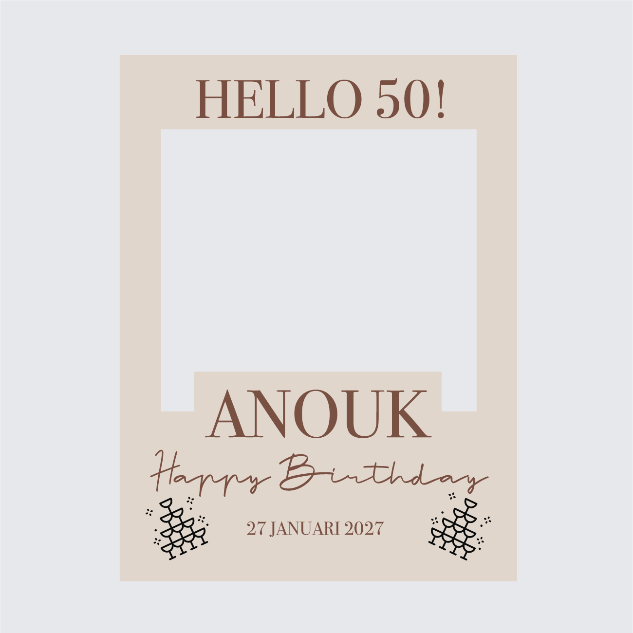 Foto frame Hello 50 crème