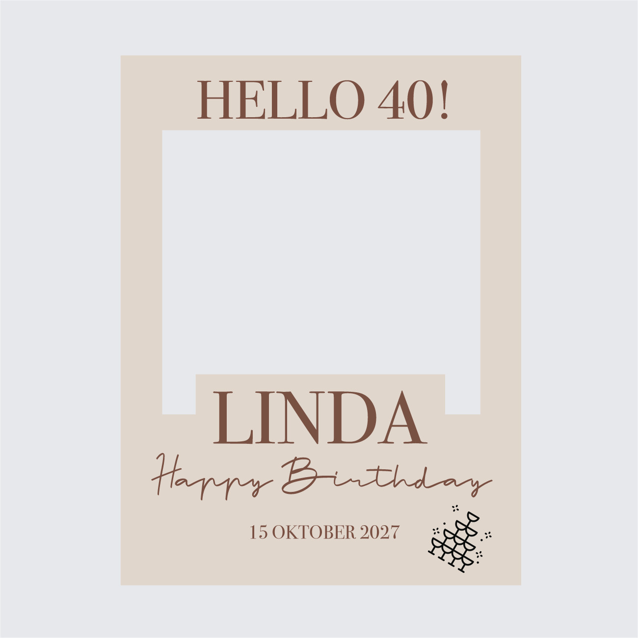 FotFoto frame Hello 40 crème
