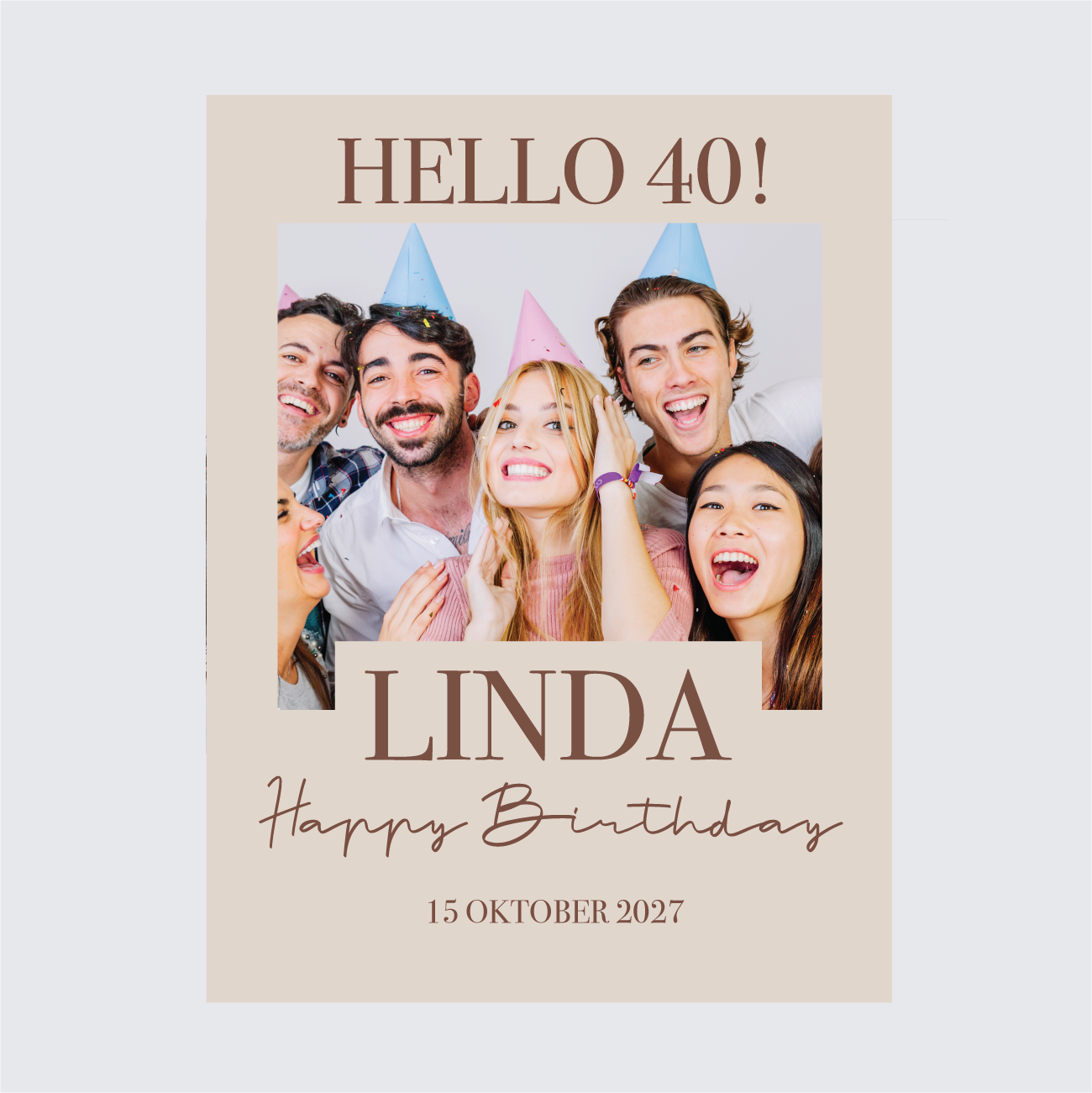 FotFoto frame Hello 40 crème