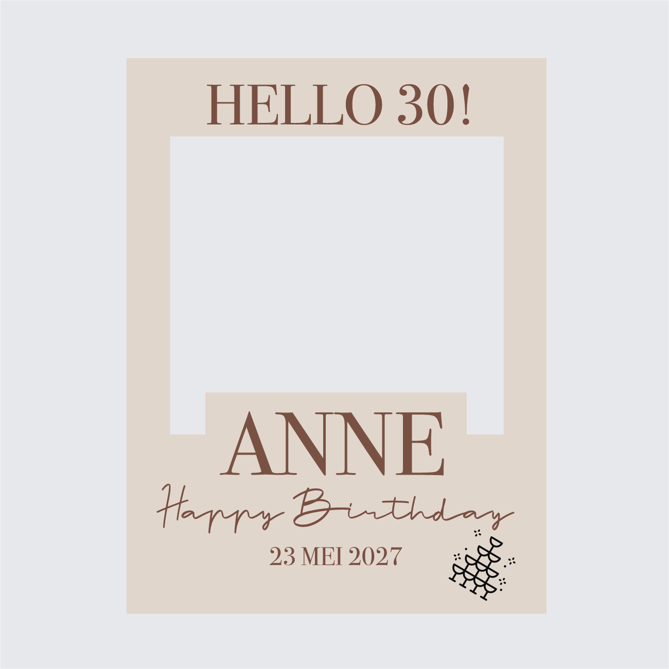 Foto frame Hello 30 crème