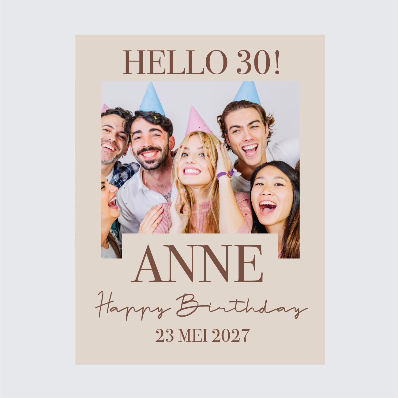 Foto frame Hello 30 crème