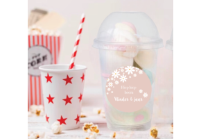 Schooltraktatie bekers groot Daisy Blush (5st)