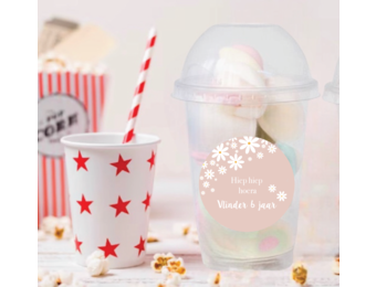 Schooltraktatie bekers groot Daisy Blush (5st)