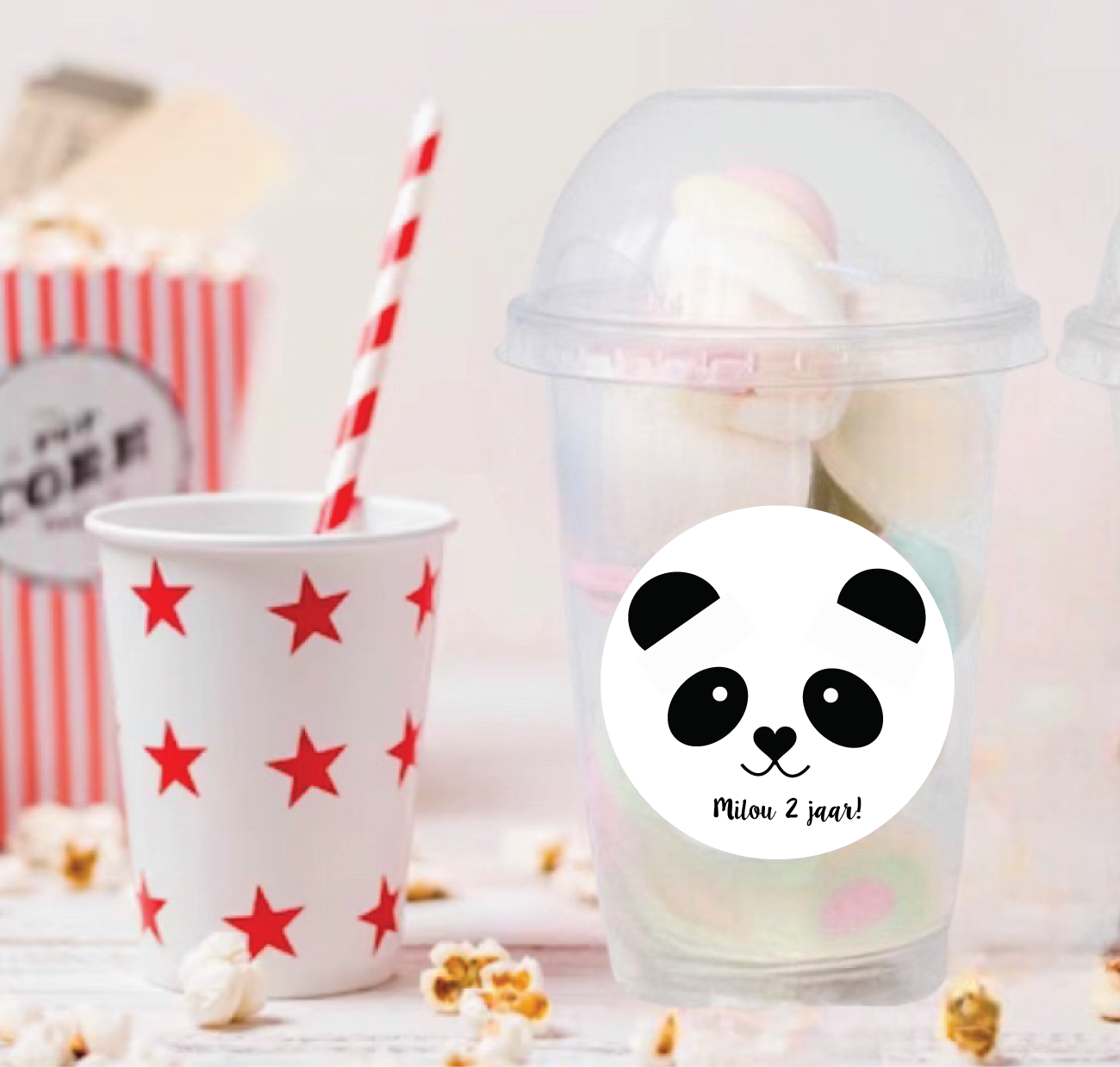 Schooltraktatie bekers groot Panda (5st)