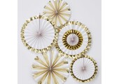 Paper fans goudfolie (5st) Ginger Ray