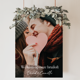 Welkomstbord bruiloft met foto