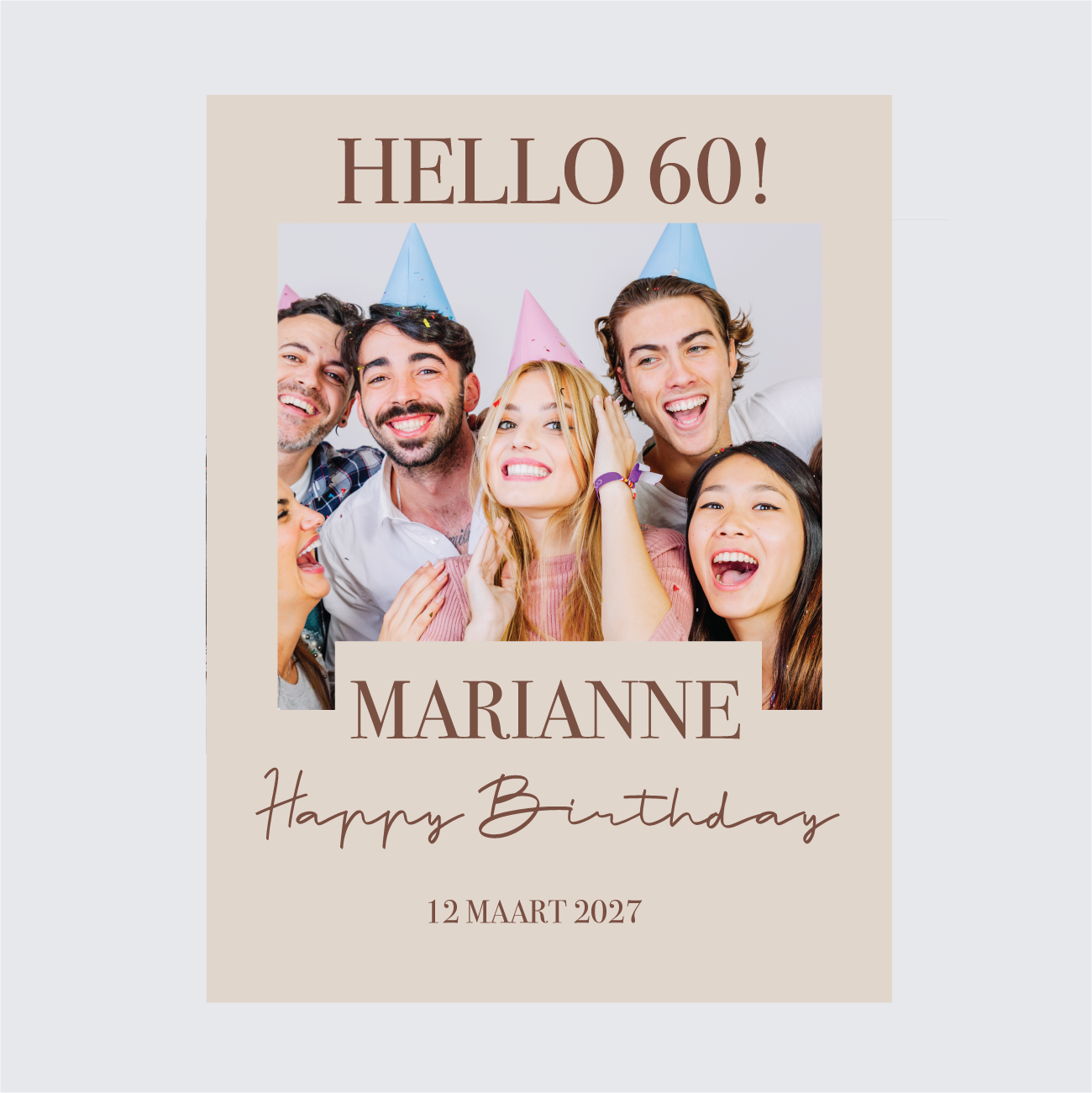 Foto frame Hello 60 crème