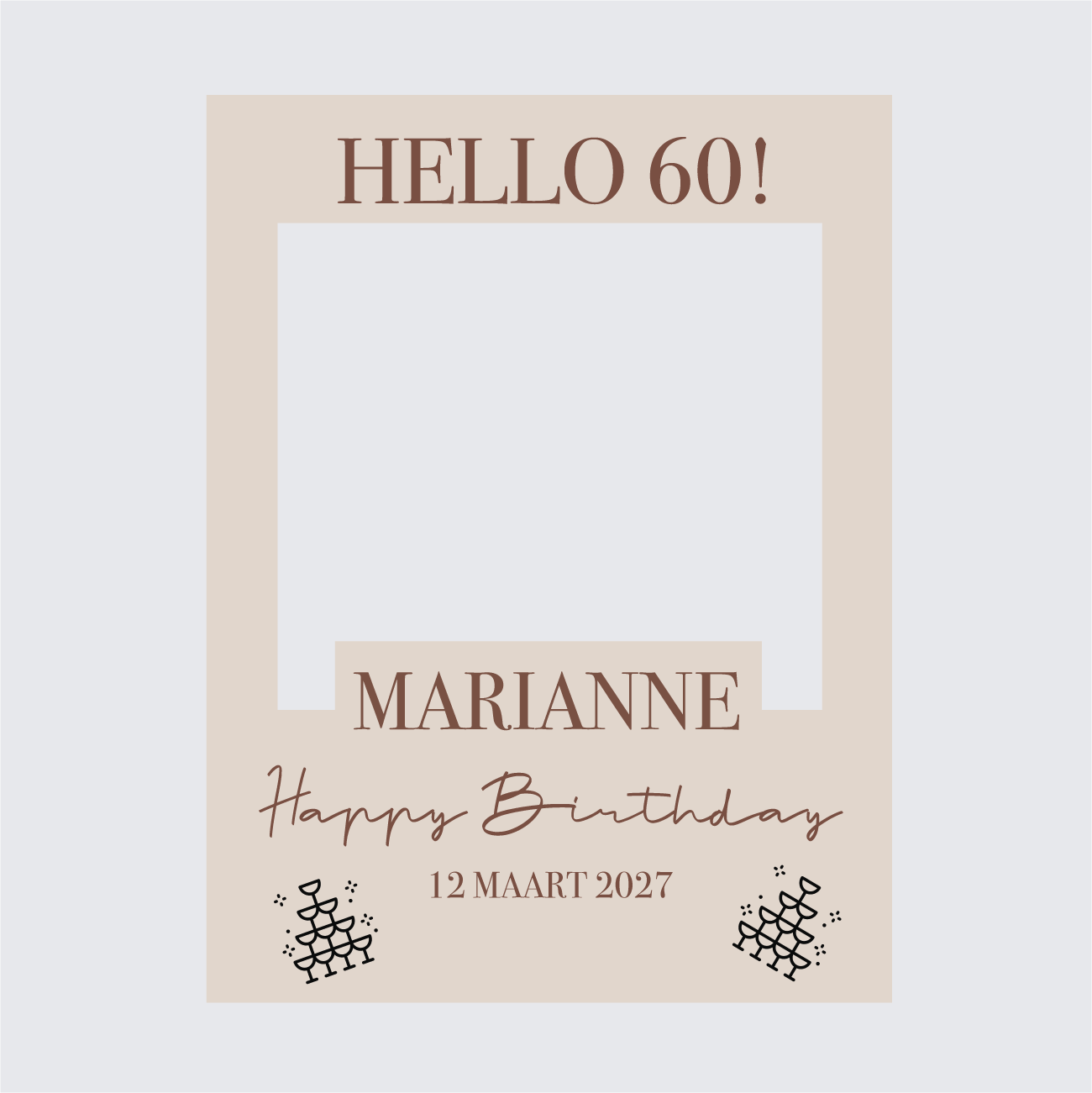 Foto frame Hello 60 crème