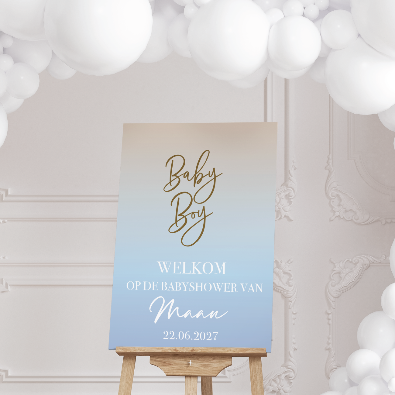 Welkomstbord Blue babyshower