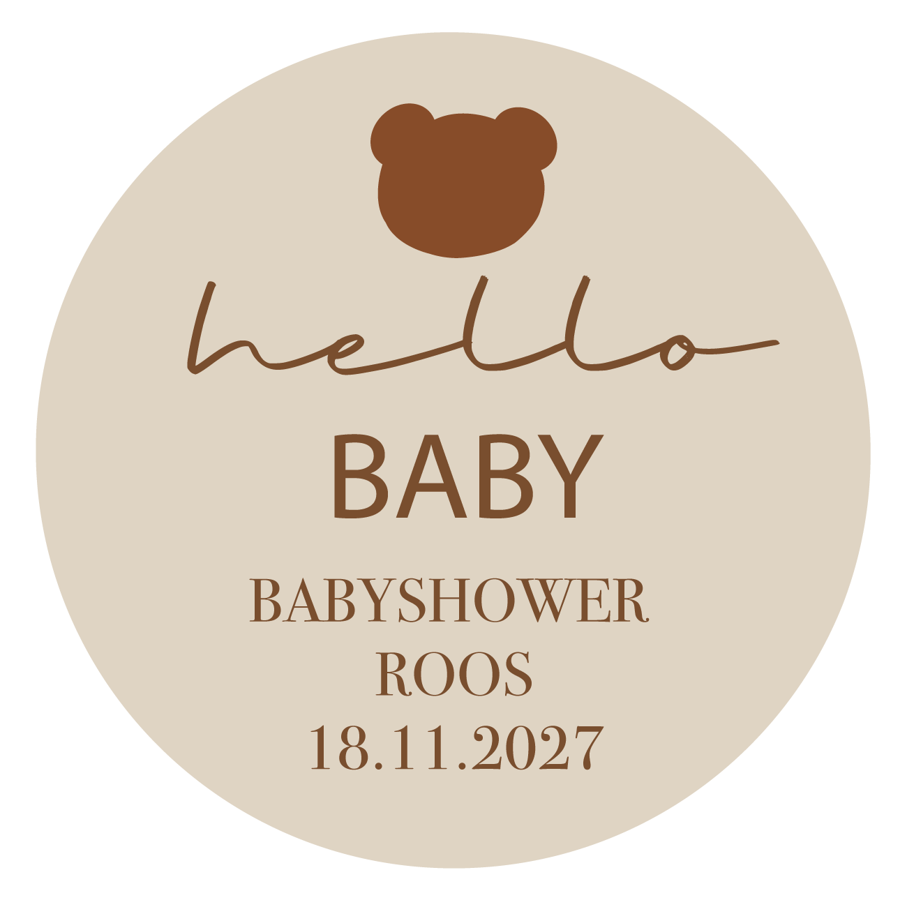 Sticker Babyshower Teddy Bear (5st)