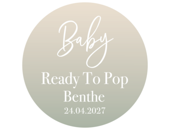 Sticker Sage Babyshower 50mm (5st)