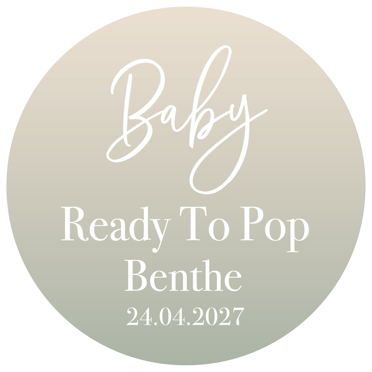 Sticker Sage Babyshower 50mm (5st)