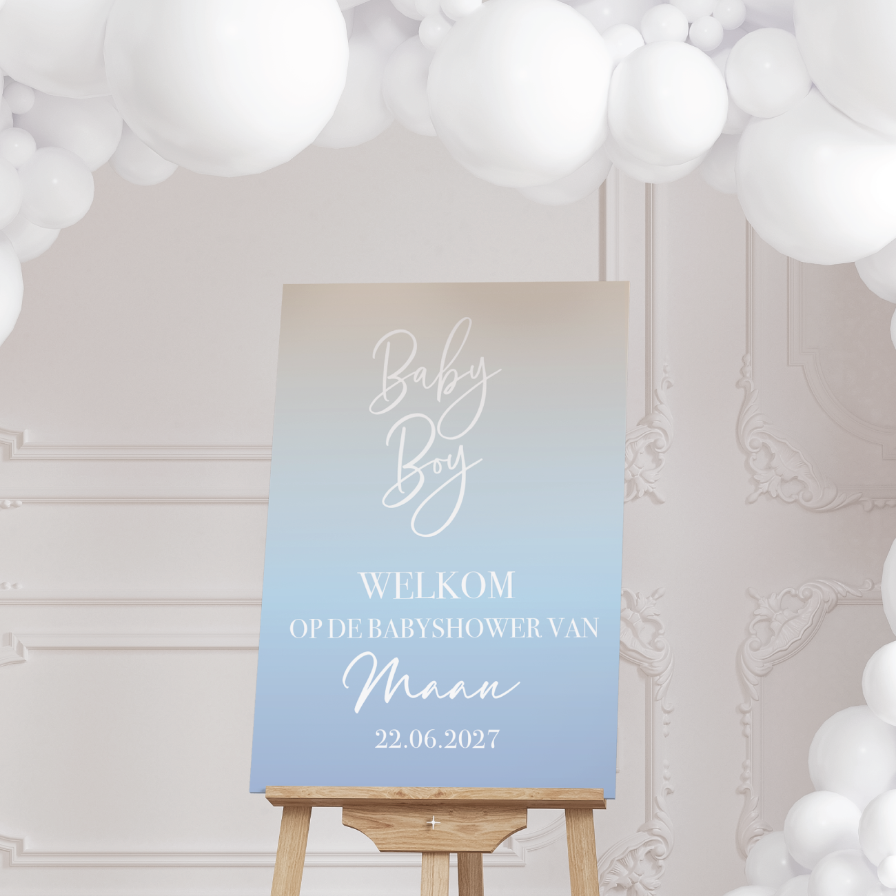 Welkomstbord Blue babyshower