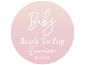 Sticker Pink Babyshower 50mm (5st)