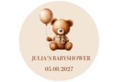 Sticker Babyshower Teddy Beer 50mm (5st)
