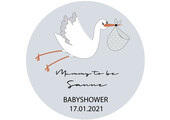Babyshower sticker Hello Little One 50mm (5st)