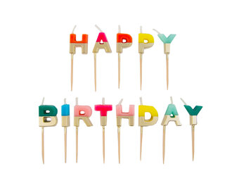 Taartkaarsjes Happy Birthday brights Talking Tables