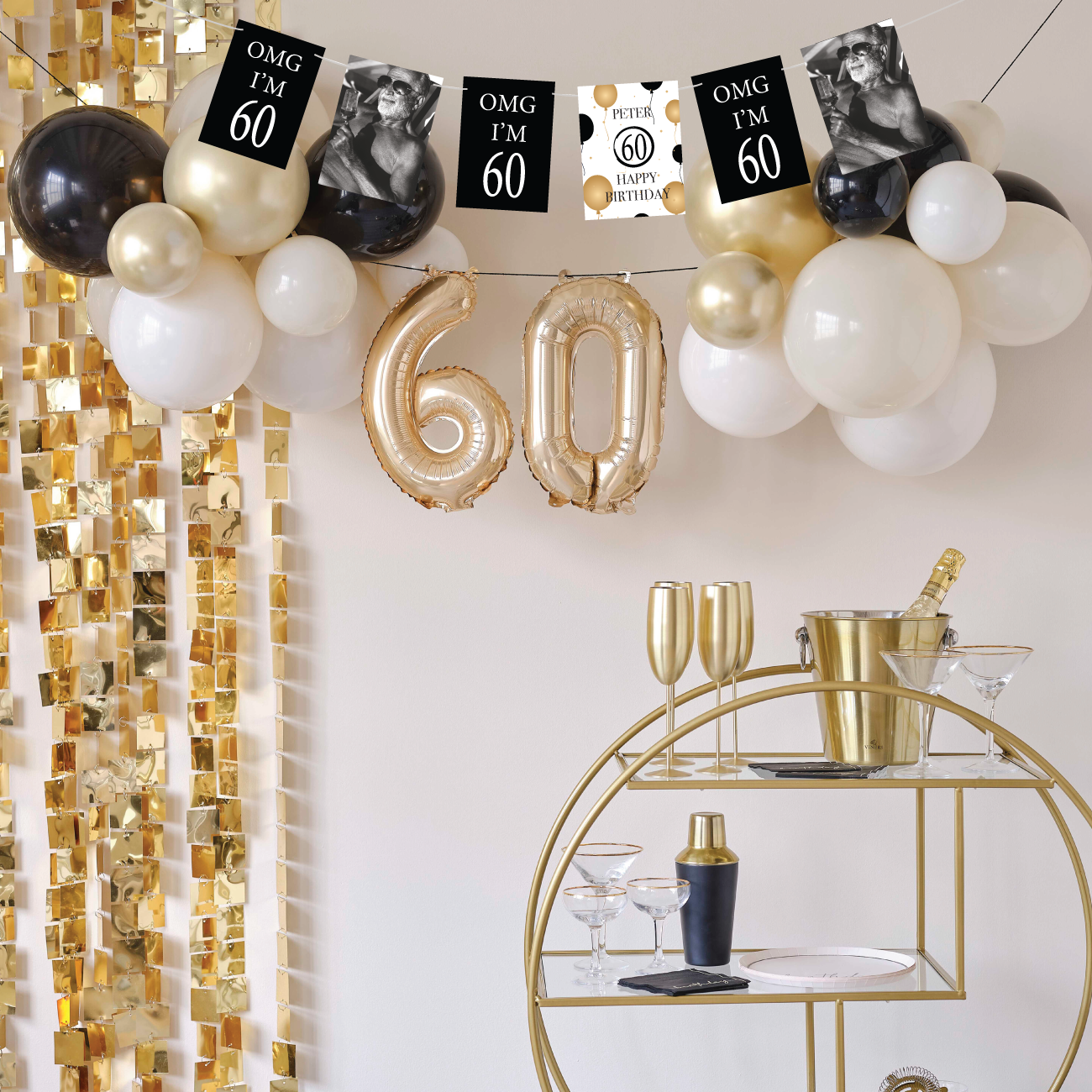 Slinger gepersonaliseerd OMG I'M 60 jaar (18st)