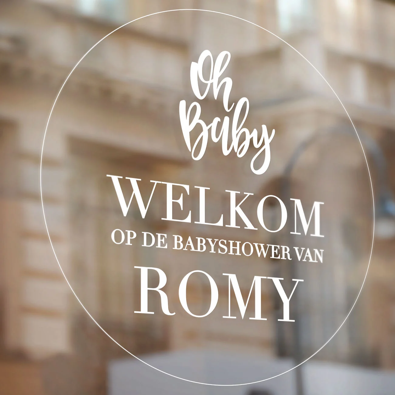 Raamsticker Babyshower Oh Baby