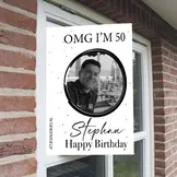Raambord 50 jaar verjaardag – Sarah of Abraham – gepersonaliseerd met naam XL