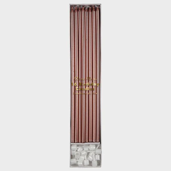 Lange kaarsen roségoud (16st) Meri Meri